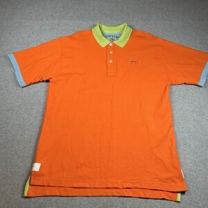 Orvis Orange Men's Polo Shirt 100% Cotton M Golf Outdoor Casual Vintage